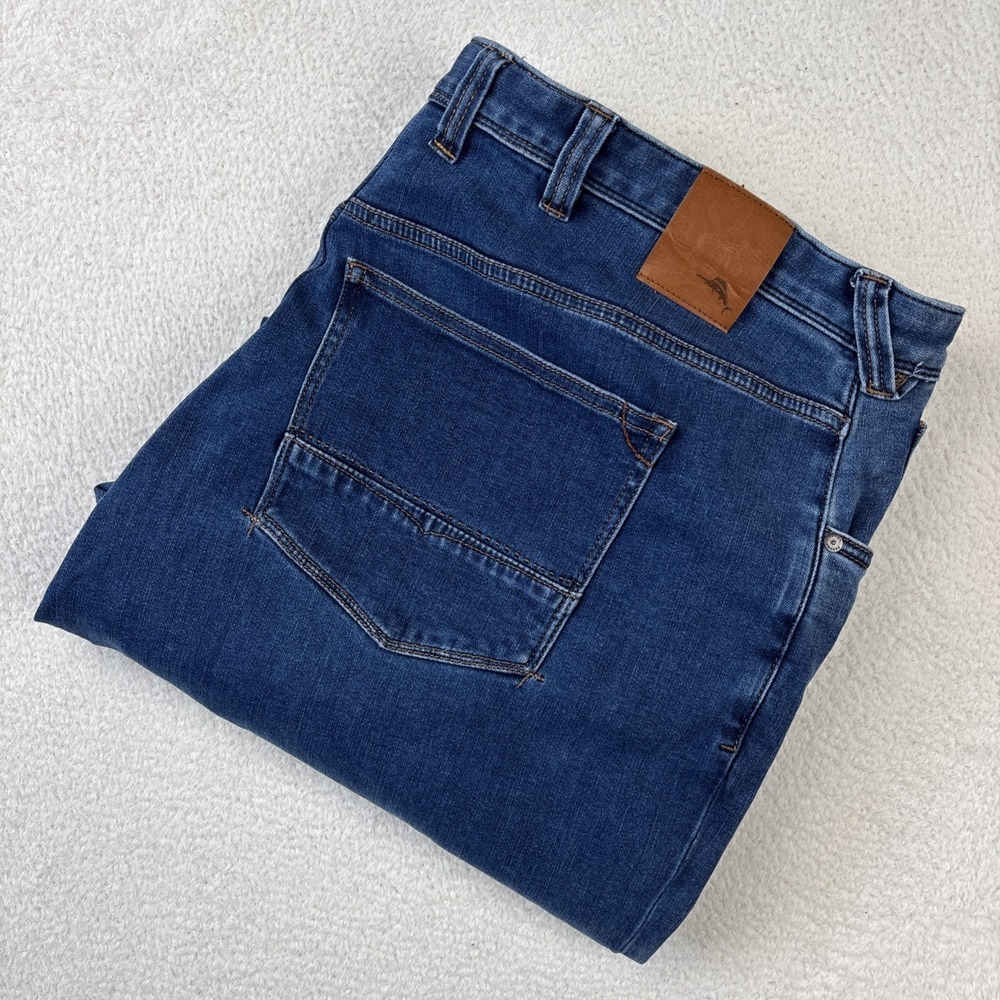 TOMMY‎ BAHAMA 'Boracay' Mens Jeans 54/30 Blue Stretch Denim Straight Leg Comfort